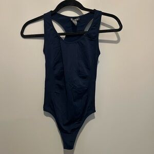 Navy razor back body suit